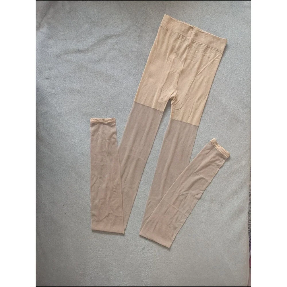 Toeless Sandal Sheer Light Nude Beige Nylons Hosiery Control Top